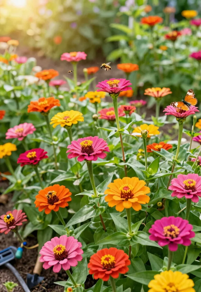 12 Full Sun Landscaping Ideas for Heat Tolerant Colorful Plantings 25 12 Full Sun Landscaping Ideas for Heat Tolerant Colorful Plantings - 5. Cheerful Zinnias 1