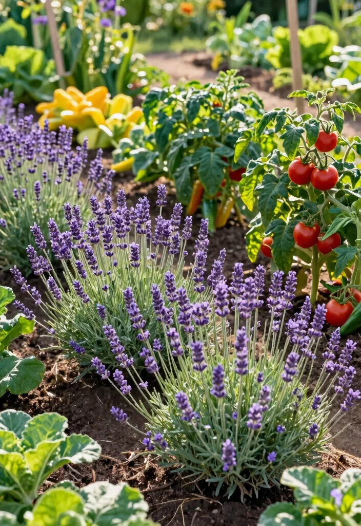 12 Lavender Landscaping Ideas for Fragrant Colorful and Pollinator Friendly Beds - 10. Lavender and Vegetable Gardens 1