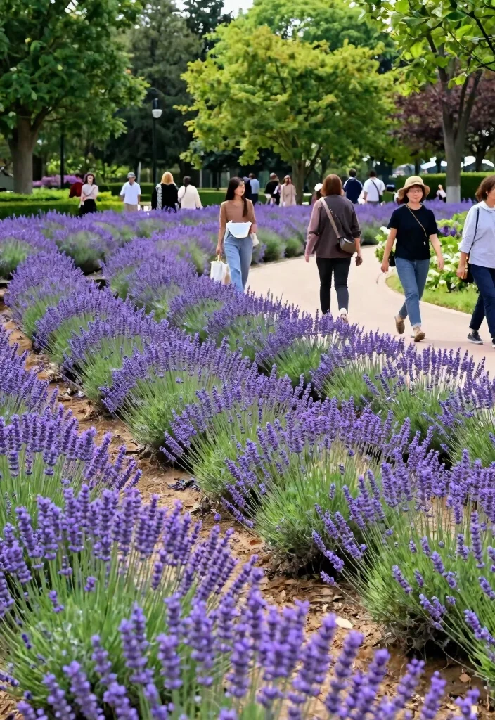 12 Lavender Landscaping Ideas for Fragrant Colorful and Pollinator Friendly Beds - 11. Fragrant Lavender Displays in Public Spaces 1