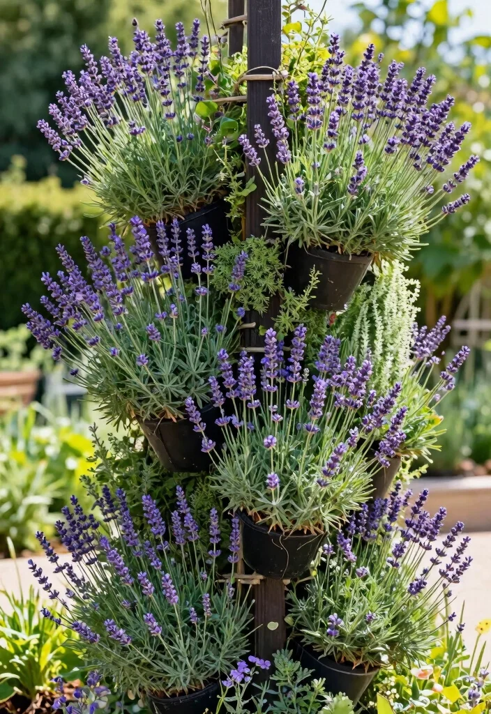 12 Lavender Landscaping Ideas for Fragrant Colorful and Pollinator Friendly Beds - 7. Lavender in Vertical Gardens 1