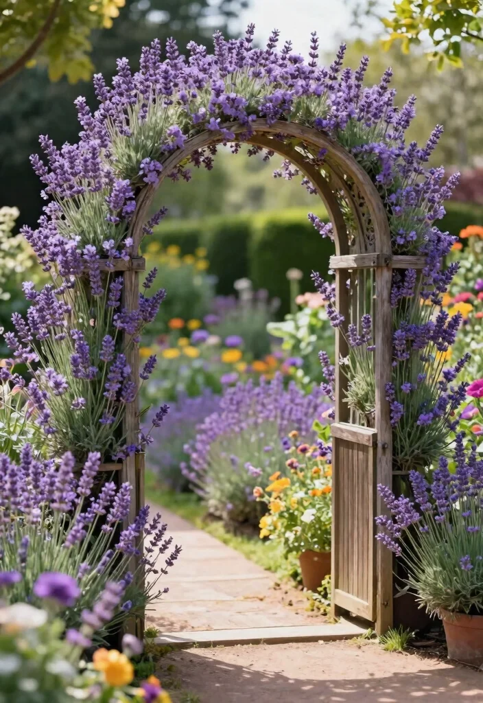 12 Lavender Landscaping Ideas for Fragrant Colorful and Pollinator Friendly Beds - 8. Fragrant Lavender Arches 1