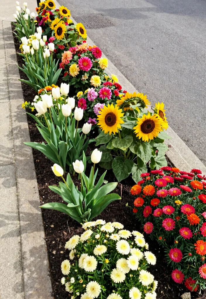 12 Narrow Flower Bed Ideas for Tight Spaces and Clean Borders - 11. Seasonal Bloom Beds 1