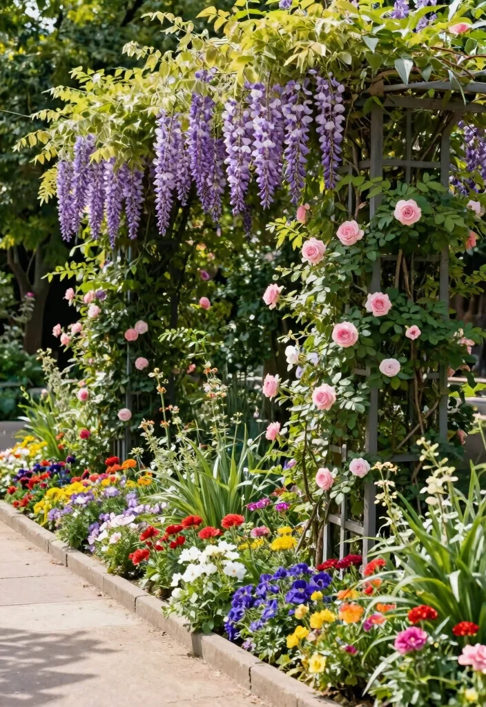 12 Narrow Flower Bed Ideas for Tight Spaces and Clean Borders - 5. Vertical Garden Trellises 1