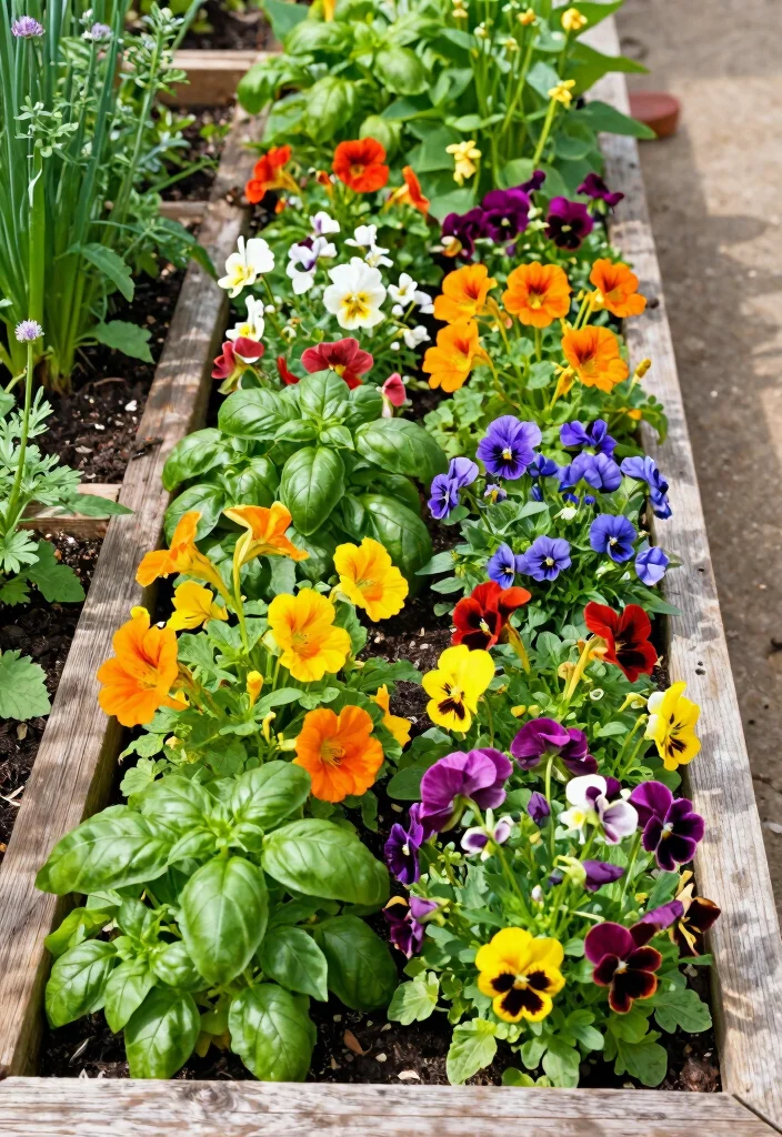 12 Narrow Flower Bed Ideas for Tight Spaces and Clean Borders - 6. Edible Flower Beds 1