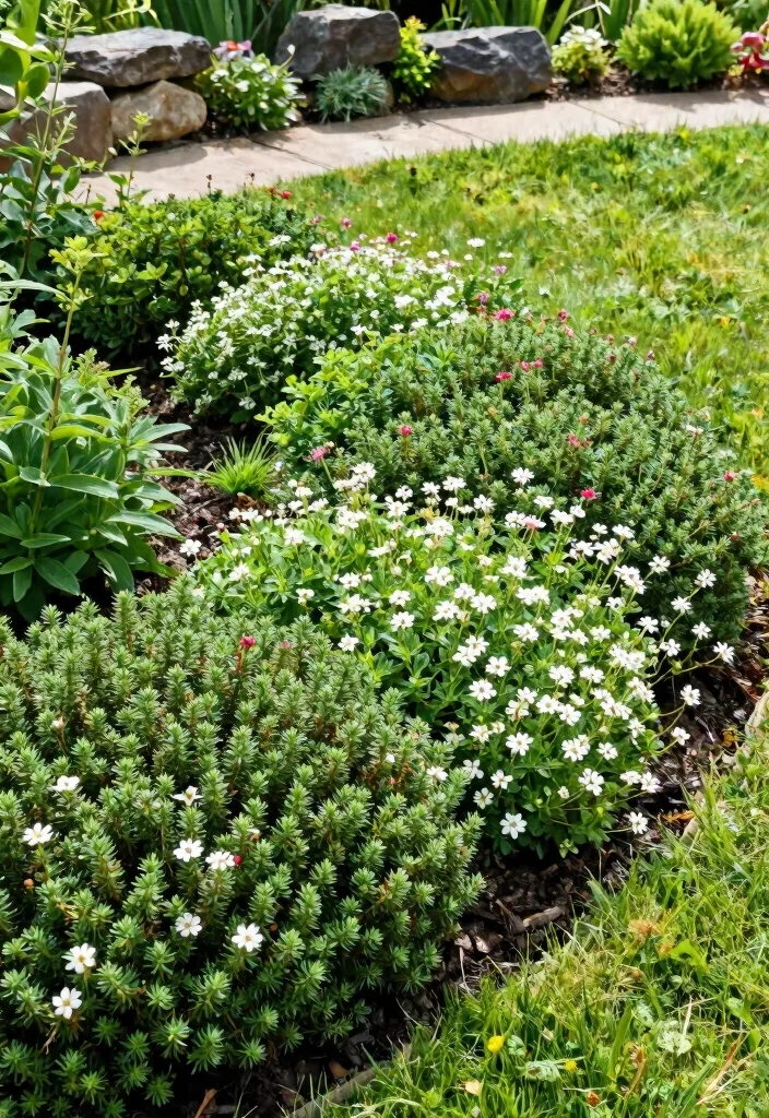 12 Narrow Flower Bed Ideas for Tight Spaces and Clean Borders - 8. Ground Cover Plants 1