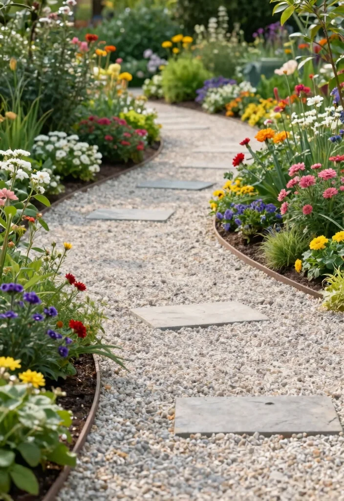 12 Pea Gravel Flower Bed Ideas for Drainage Texture and Low Maintenance - 4. Pea Gravel Pathways 1