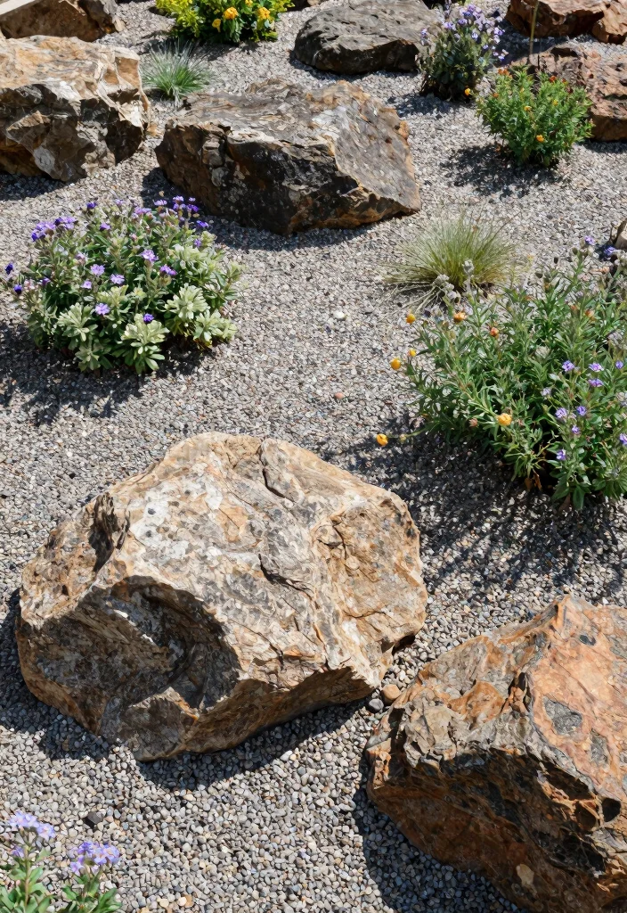 12 Pea Gravel Flower Bed Ideas for Drainage Texture and Low Maintenance - 5. Rock Gardens with Pea Gravel 1