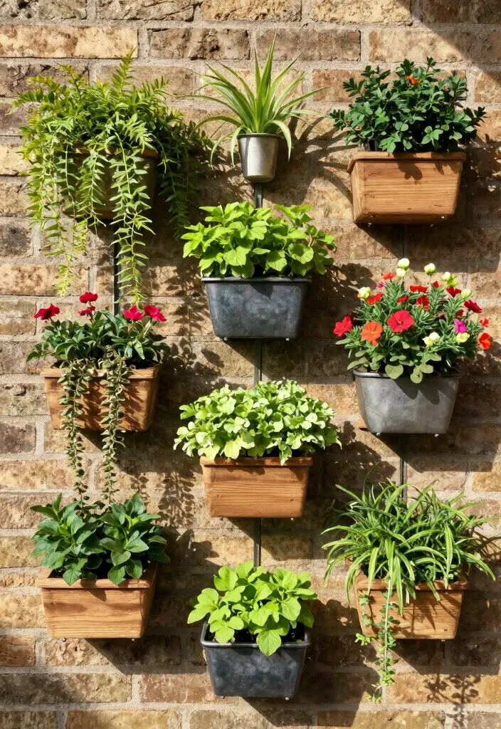 12 Planter Landscaping Ideas for Flexible Colorful and Space Saving Design - 1. Wall-Mounted Planters 1
