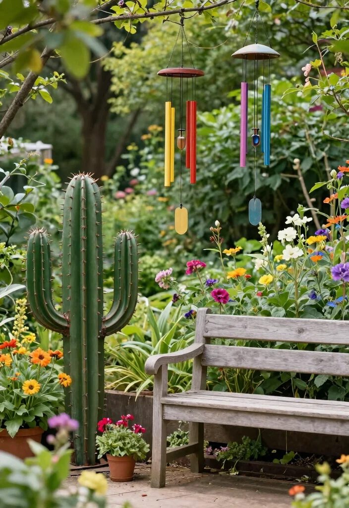 12 Ranch House Landscaping Ideas for Open Simple and Southwestern Style - 10. Artistic Garden Art 1