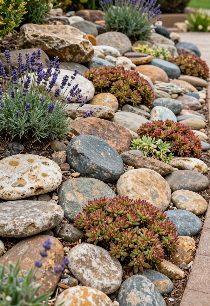 12 Ranch House Landscaping Ideas for Open Simple and Southwestern Style - 2. Rock Gardens for Texture 1