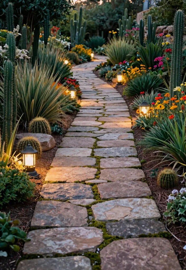 12 Ranch House Landscaping Ideas for Open Simple and Southwestern Style - 3. Add a Rustic Pathway 1