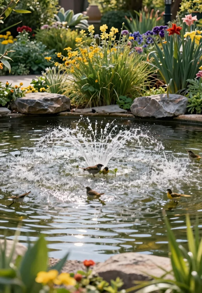 12 Ranch House Landscaping Ideas for Open Simple and Southwestern Style - 9. Incorporate Water Features 1