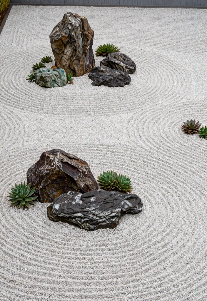12 Rock Bed Ideas for Low Maintenance Modern Garden Landscaping - 10. Japanese Zen Rock Garden 1