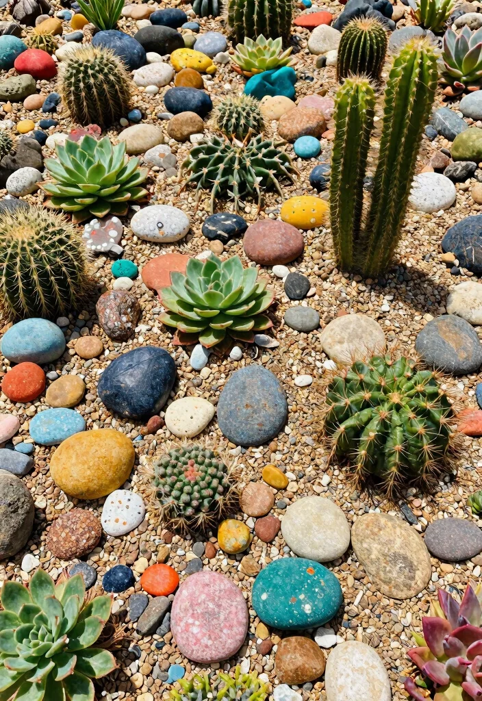 12 Rock Bed Ideas for Low Maintenance Modern Garden Landscaping - 8. Rock Bed with Decorative Stones 1