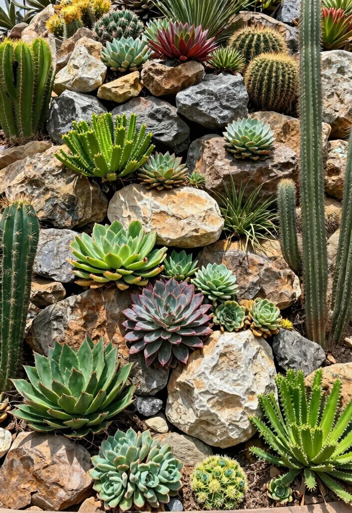 12 Rock Bed Ideas for Low Maintenance Modern Garden Landscaping - 9. Vertical Rock Bed Gardens 1