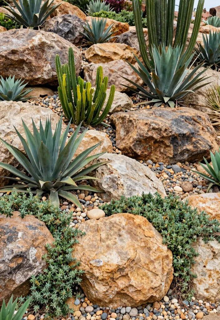 12 Rock Garden Bed Ideas for Natural Texture and Drought Tolerant Style - 2. Layered Stone Beds 1