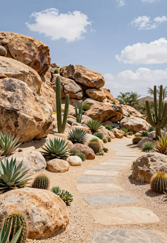 12 Rock Landscaping Ideas for a Modern Low Maintenance Front Yard - 2. Desert Oasis 1