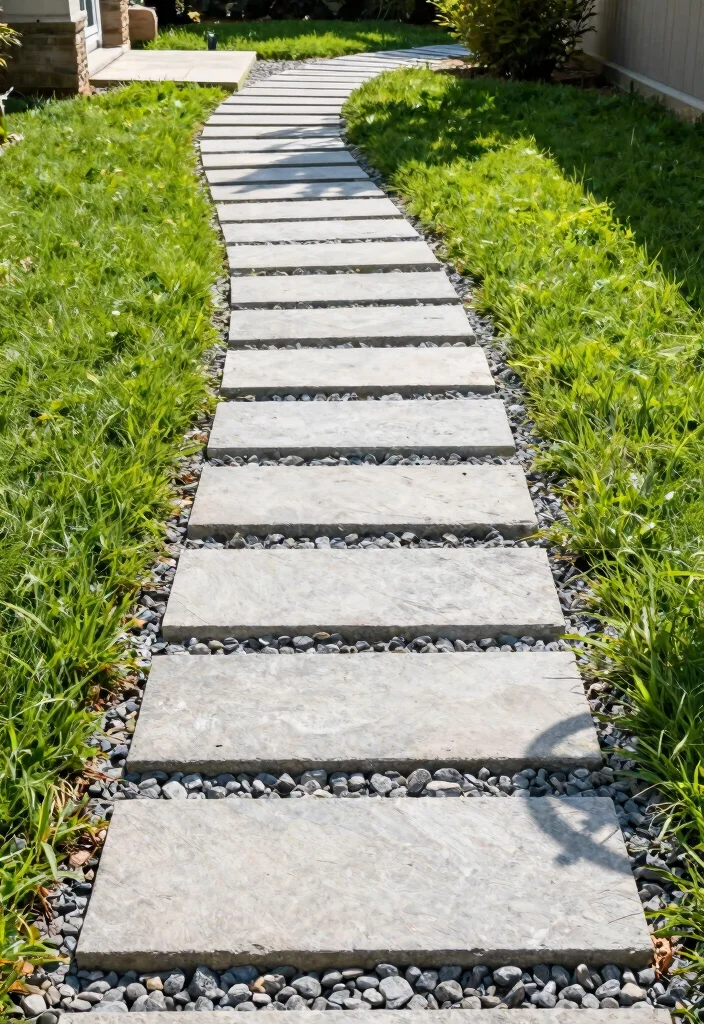 12 Rock Landscaping Ideas for a Modern Low Maintenance Front Yard - 8. Decorative Stone Path 1