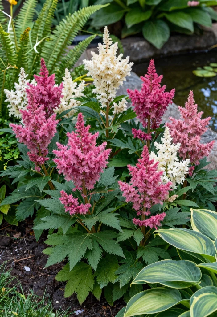 12 Shady Flower Bed Ideas for Lush Greenery and Low Light Spaces - 2. Astilbe: Colorful Fountains of Bloom 1