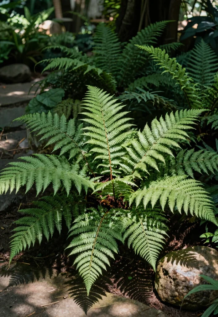 12 Shady Flower Bed Ideas for Lush Greenery and Low Light Spaces - 4. Ferns: The Graceful Greenery 1