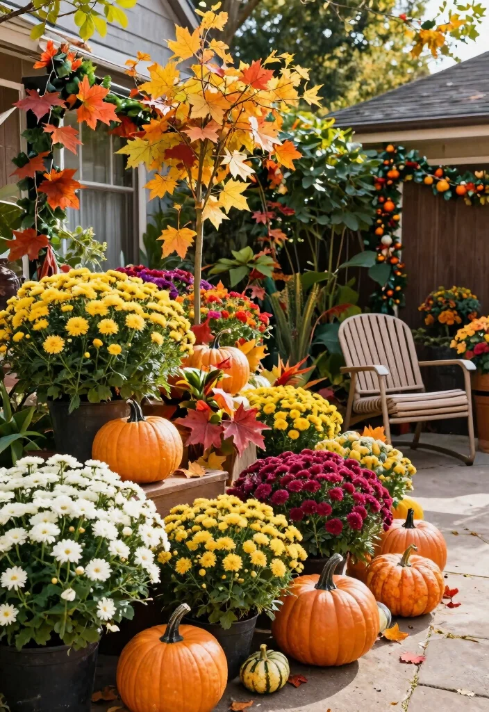 12 Side Yard Landscaping Ideas for Functional Walkways and Green Space - 12. Create a Seasonal Display 1