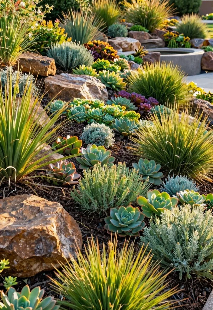 12 Sloping Flower Bed Ideas for Erosion Control and Layered Beauty - 12. Water-Wise Gardens: Sustainable and Beautiful 1