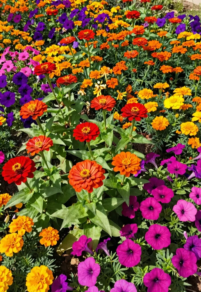 12 Sloping Flower Bed Ideas for Erosion Control and Layered Beauty - 6. Colorful Annuals: Seasonal Splendor 1