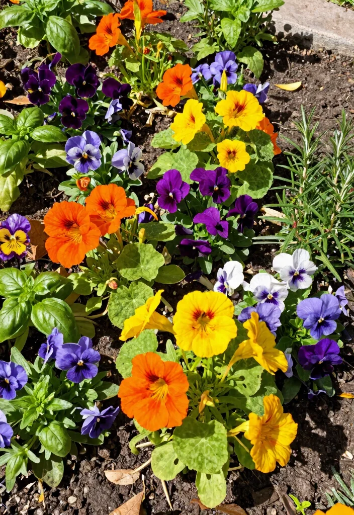 12 Sloping Flower Bed Ideas for Erosion Control and Layered Beauty - 7. Edible Flower Beds: Beauty Meets Function 1