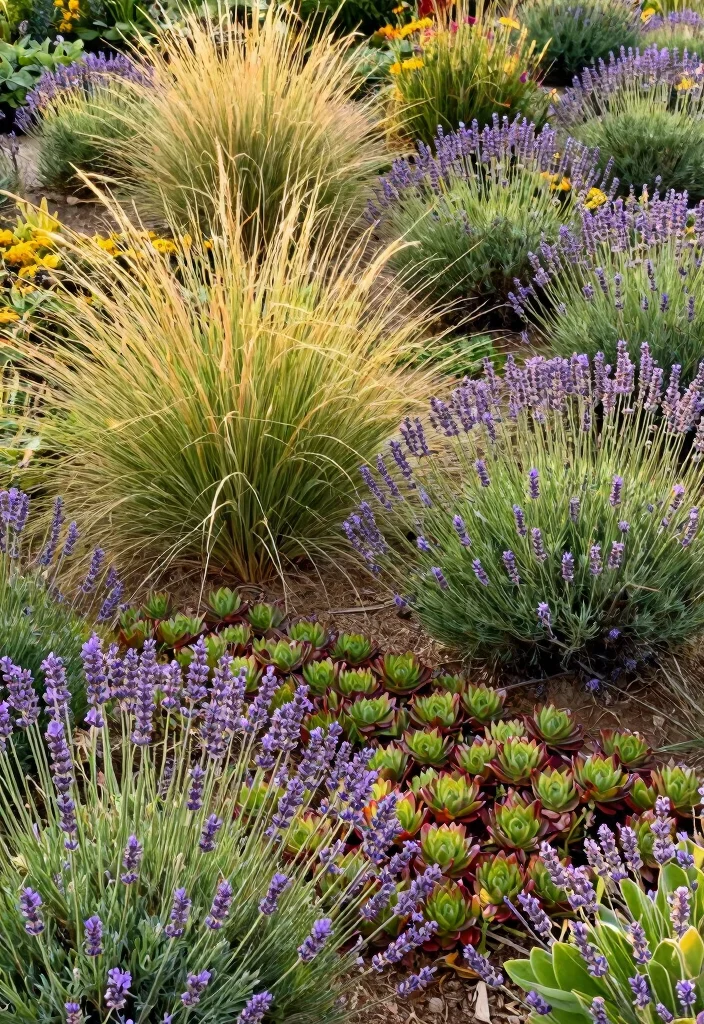 12 Sloping Flower Bed Ideas for Erosion Control and Layered Beauty - 9. Drought-Tolerant Wonders: Sustainable Choices 1