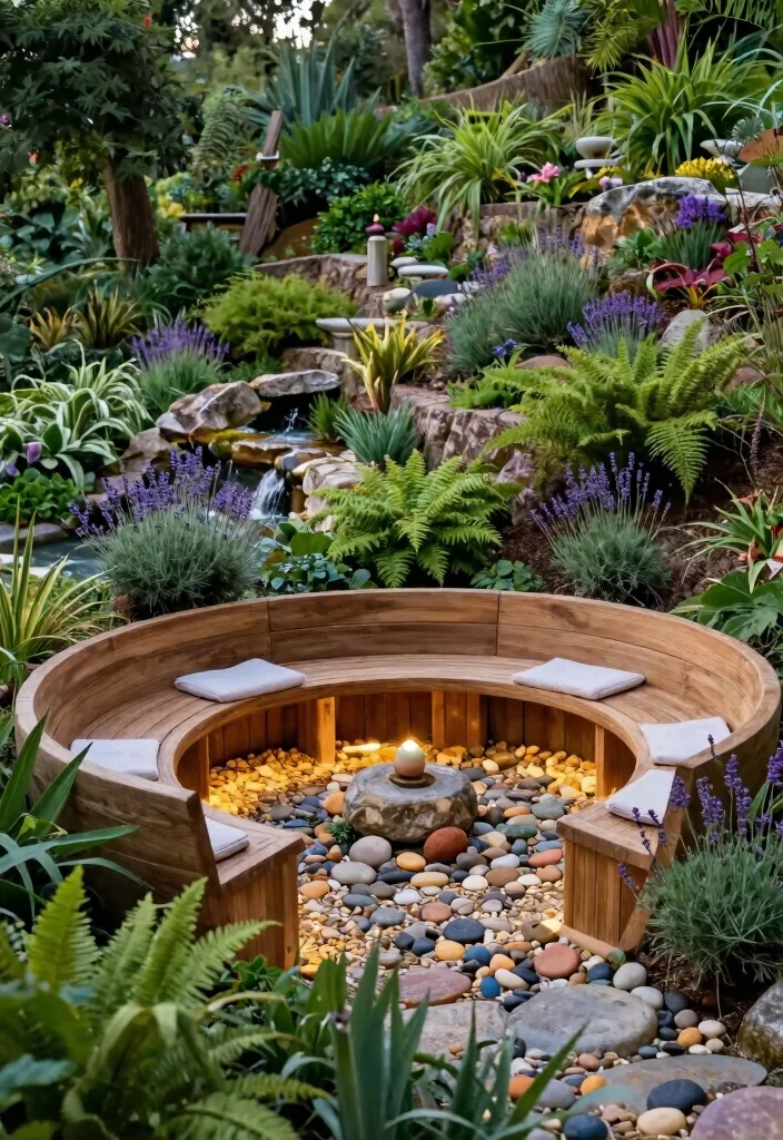 14 Backyard Hillside Landscaping Ideas for Terraced Stable and Scenic Spaces - 14. Design a Tranquil Meditation Space 1