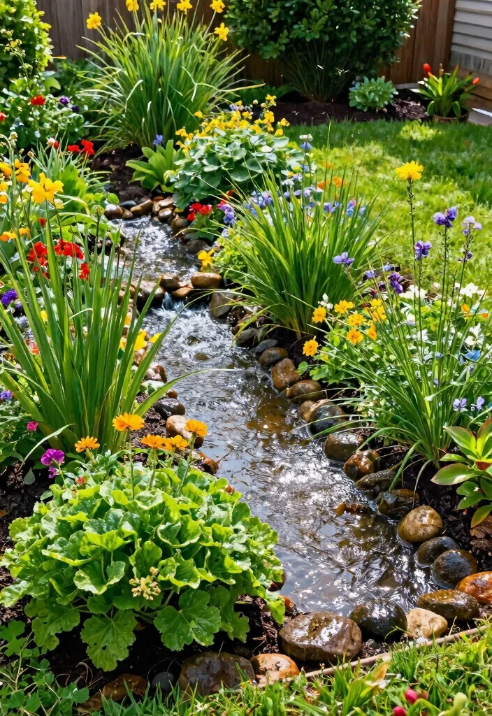 14 Backyard Hillside Landscaping Ideas for Terraced Stable and Scenic Spaces - 5. Install a Rain Garden for Eco-Friendliness 1