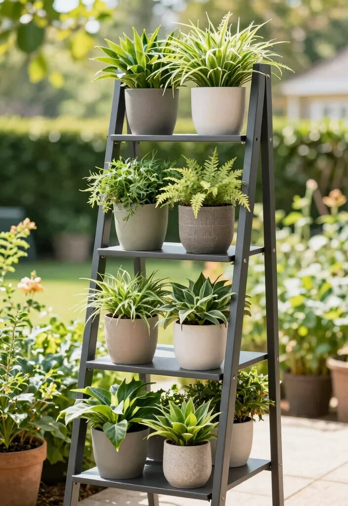 14 DIY Raised Garden Bed Ideas for Budget Friendly and Custom Builds 14 14 DIY Raised Garden Bed Ideas for Budget Friendly and Custom Builds - 14. Vertical Ladder Shelves 1