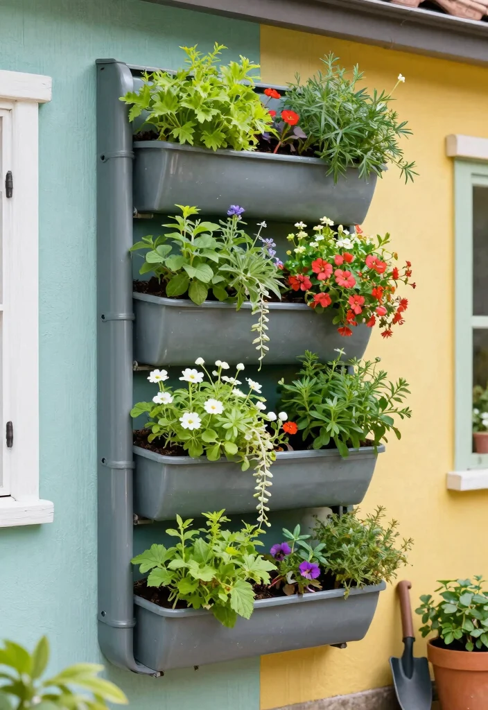 14 DIY Raised Garden Bed Ideas for Budget Friendly and Custom Builds 7 14 DIY Raised Garden Bed Ideas for Budget Friendly and Custom Builds - 7. Gutter Garden 1