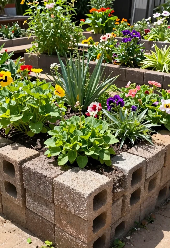 14 DIY Raised Garden Bed Ideas for Budget Friendly and Custom Builds 9 14 DIY Raised Garden Bed Ideas for Budget Friendly and Custom Builds - 9. Cinder Block Planters 1