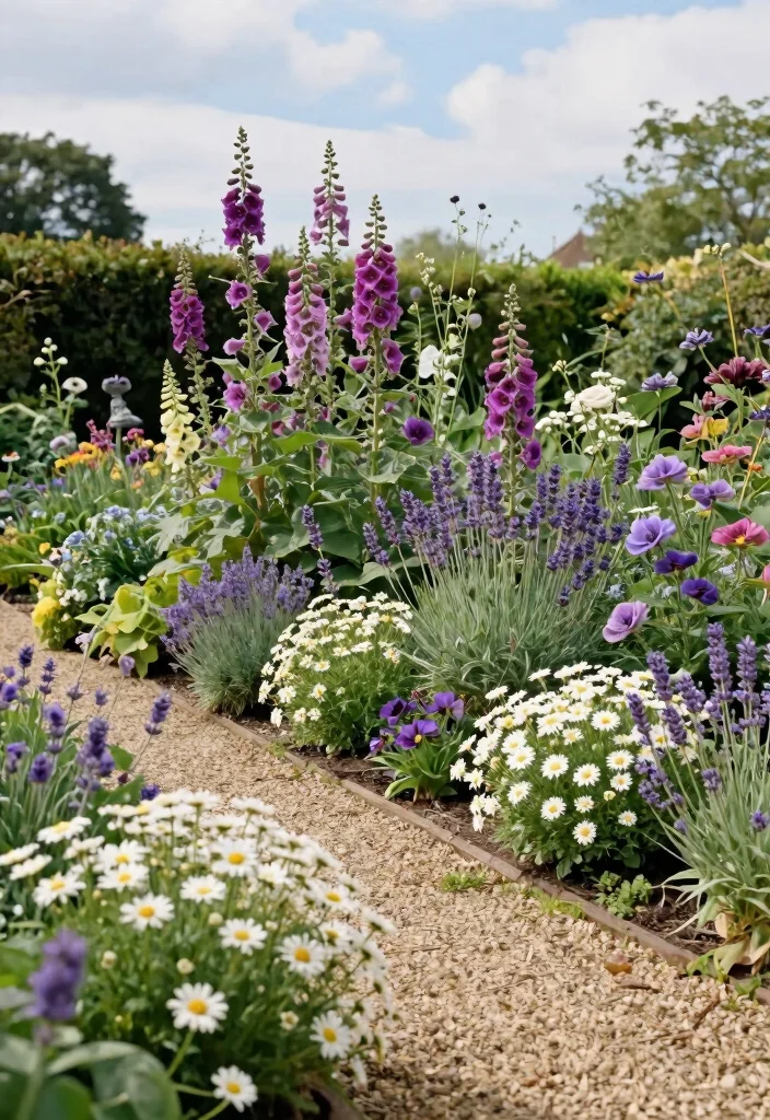 14 Front Garden Flower Bed Ideas for Layered Color and Structure - 1. Classic Cottage Style 1