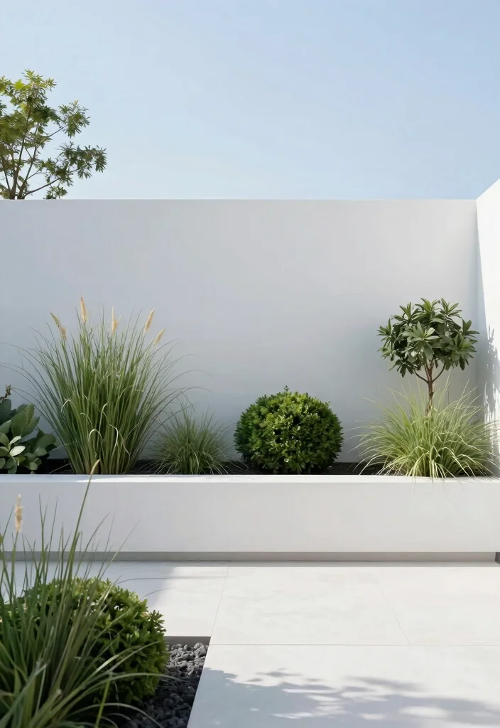 14 Front Garden Flower Bed Ideas for Layered Color and Structure - 2. Modern Minimalism 1