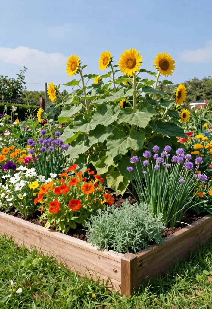 14 Front Garden Flower Bed Ideas for Layered Color and Structure - 4. Edible Flower Bed 1
