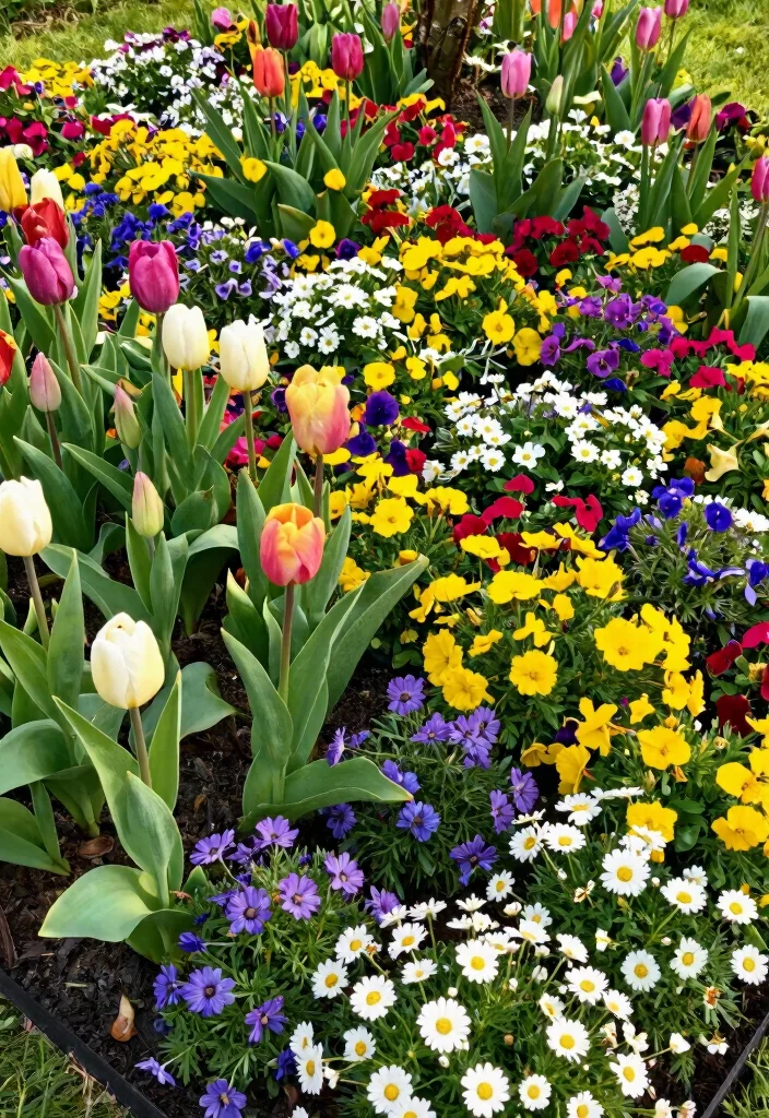 14 Front Garden Flower Bed Ideas for Layered Color and Structure - 5. Seasonal Flower Arrangements 1