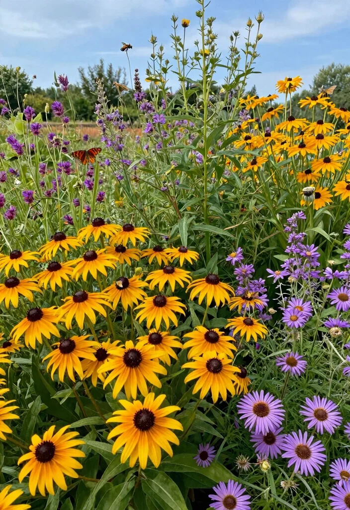 14 Front Garden Flower Bed Ideas for Layered Color and Structure - 8. Wildflower Wonderland 1