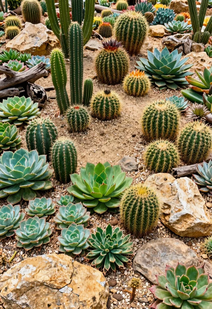 14 Large Flower Bed Ideas for Bold Layered and Impactful Garden Design - 13. Succulent and Cactus Flower Bed 1