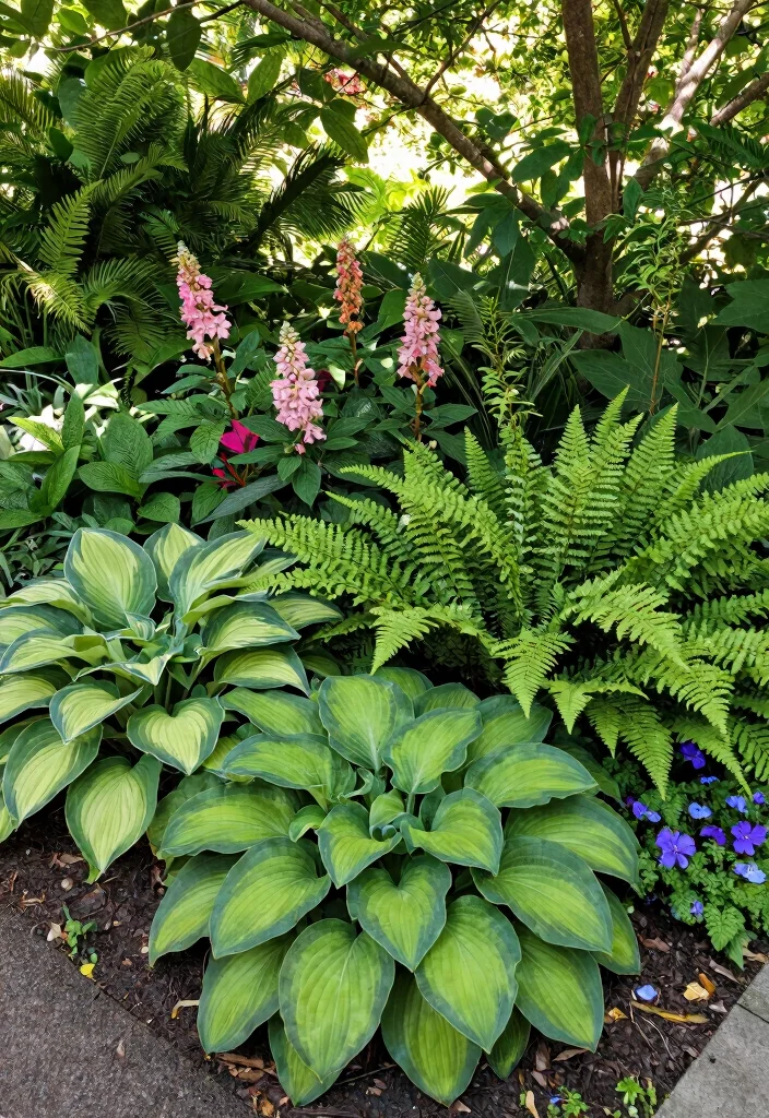14 Large Flower Bed Ideas for Bold Layered and Impactful Garden Design - 14. Shade-Loving Flower Bed 1