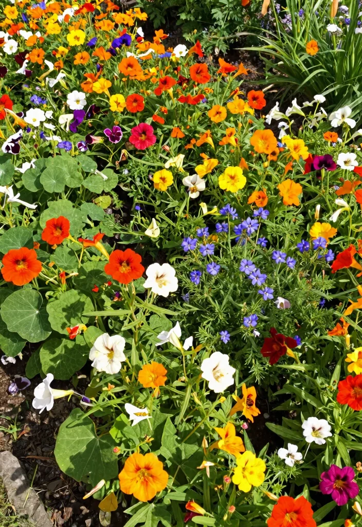 14 Large Flower Bed Ideas for Bold Layered and Impactful Garden Design - 3. Edible Flower Bed 1
