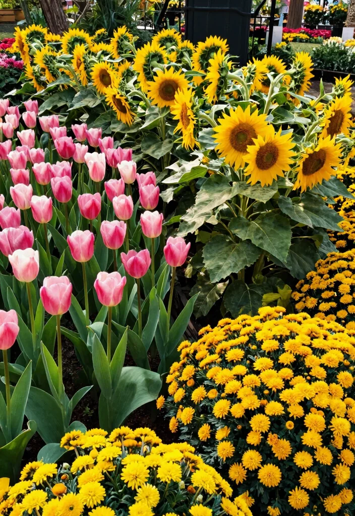 14 Large Flower Bed Ideas for Bold Layered and Impactful Garden Design - 9. Seasonal Flower Bed Rotation 1