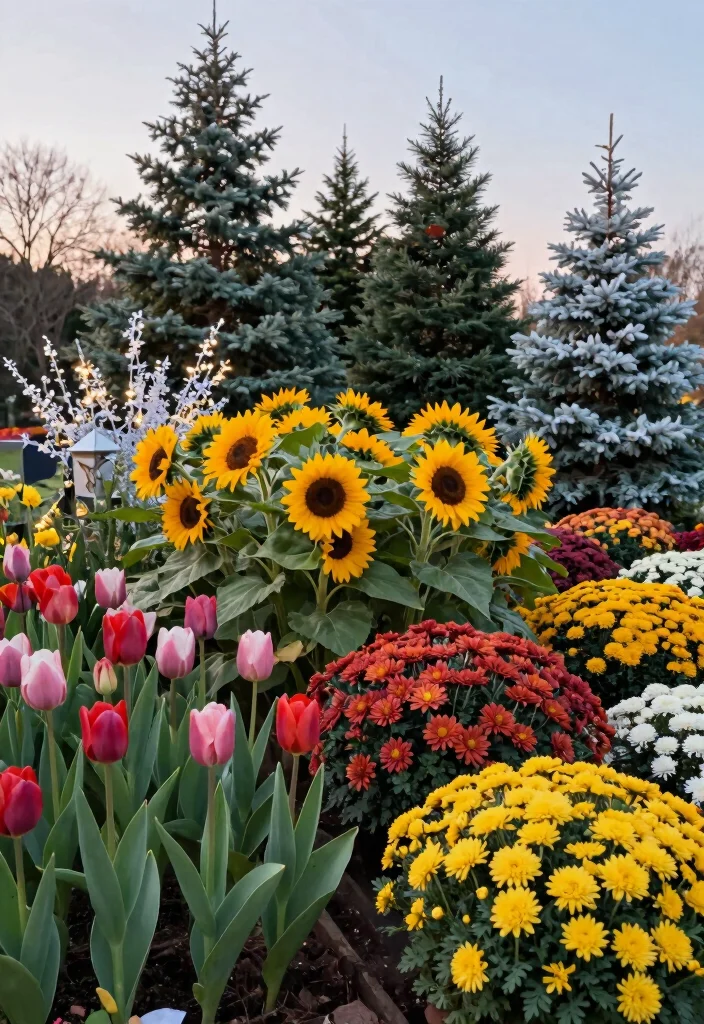 14 Outdoor Flower Bed Ideas for Colorful Seasonal and Easy Care Gardens - 14. Seasonal Theme Gardens 1