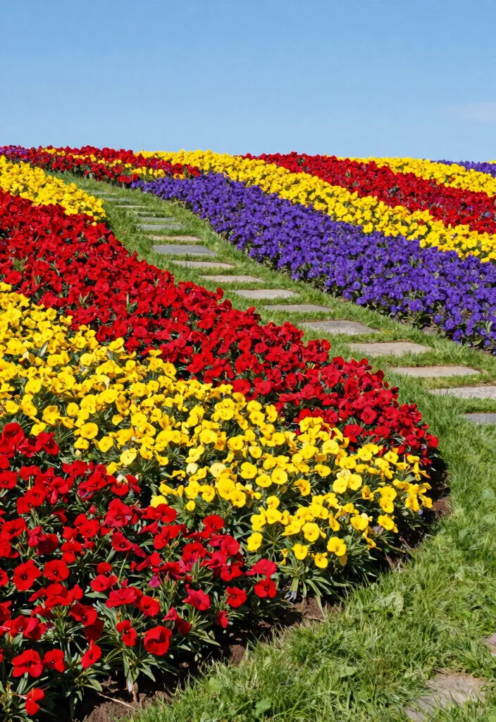 14 Outdoor Flower Bed Ideas for Colorful Seasonal and Easy Care Gardens - 6. Color Blocks for Impact 1