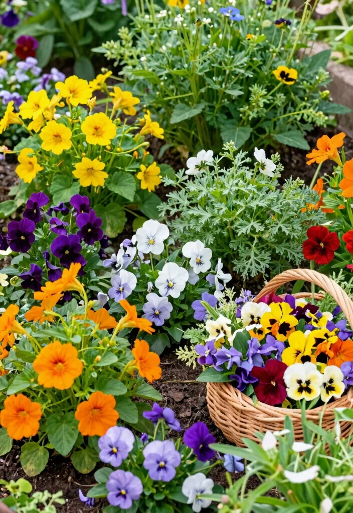 14 Outdoor Flower Bed Ideas for Colorful Seasonal and Easy Care Gardens - 8. Edible Flowers for Beauty and Flavor 1
