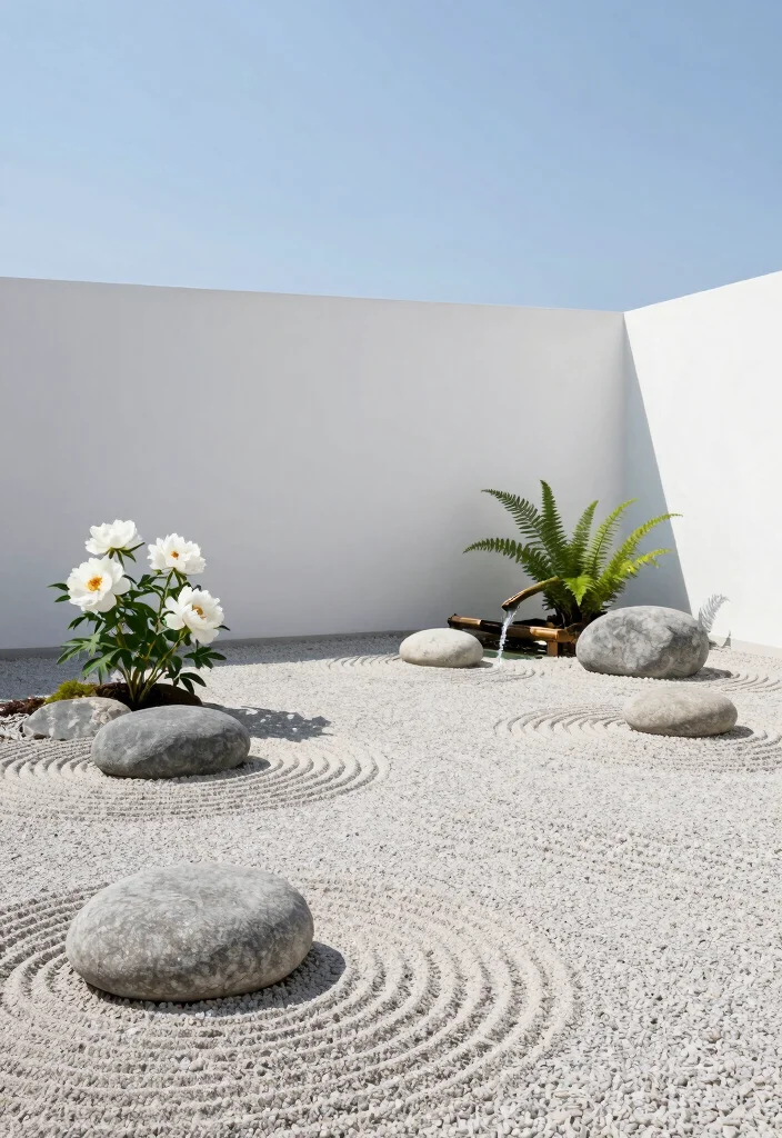 14 Outdoor Flower Bed Ideas for Colorful Seasonal and Easy Care Gardens - 9. Minimalist Zen Gardens 1