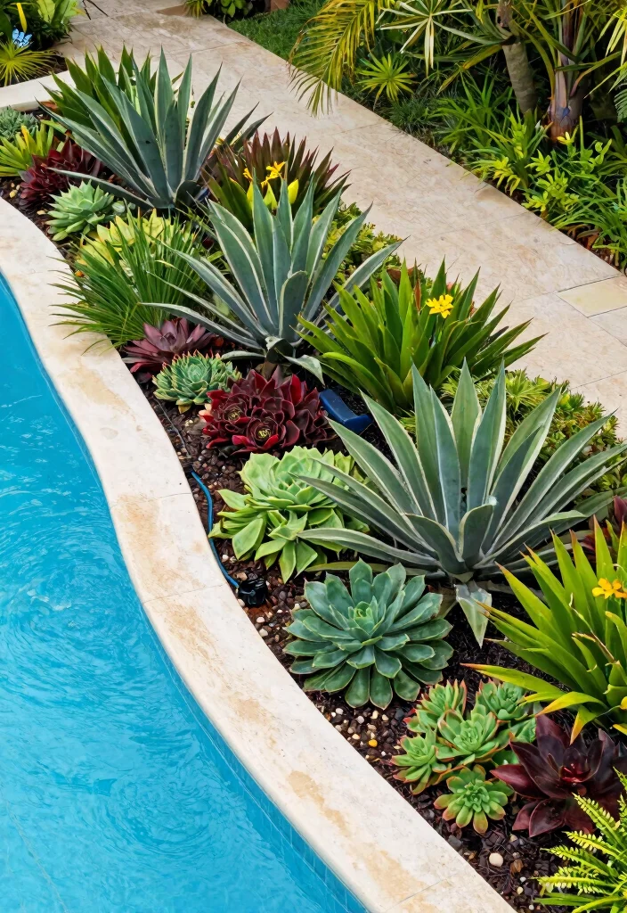 14 Poolside Landscaping Ideas for Shade, Safety, and Easy Care Beauty - 4. Incorporate Water-Efficient Designs 1