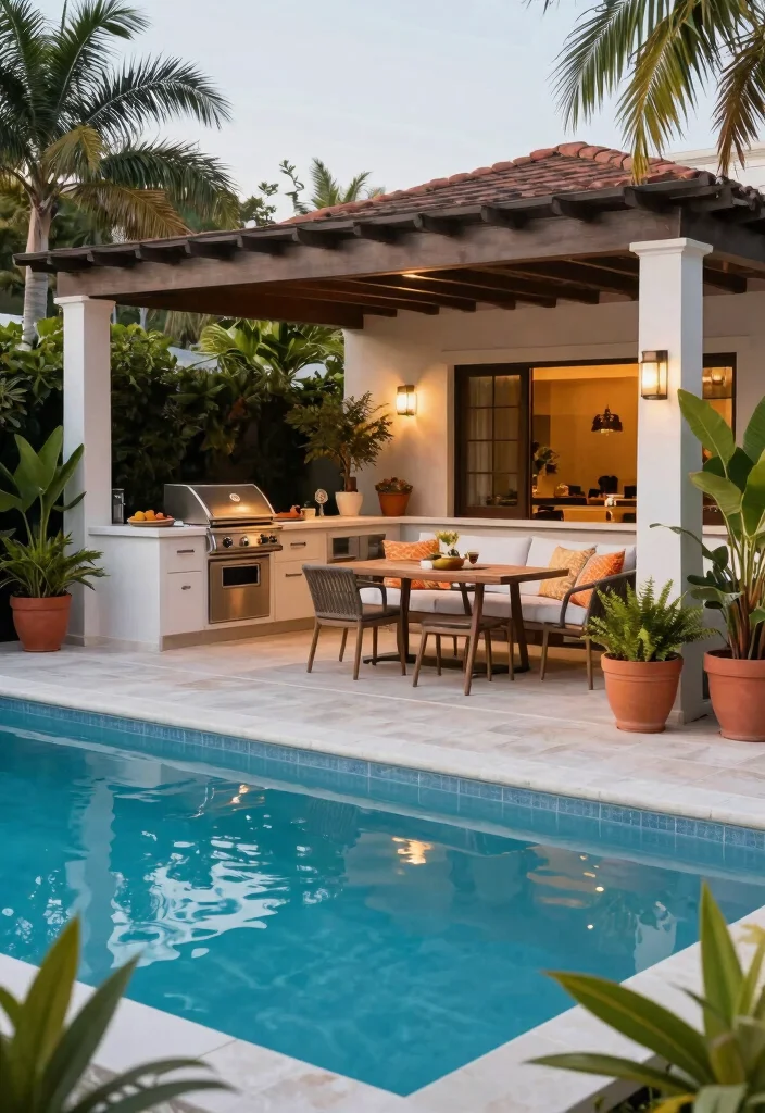 14 Poolside Landscaping Ideas for Shade, Safety, and Easy Care Beauty - 7. Design Functional Outdoor Spaces 1