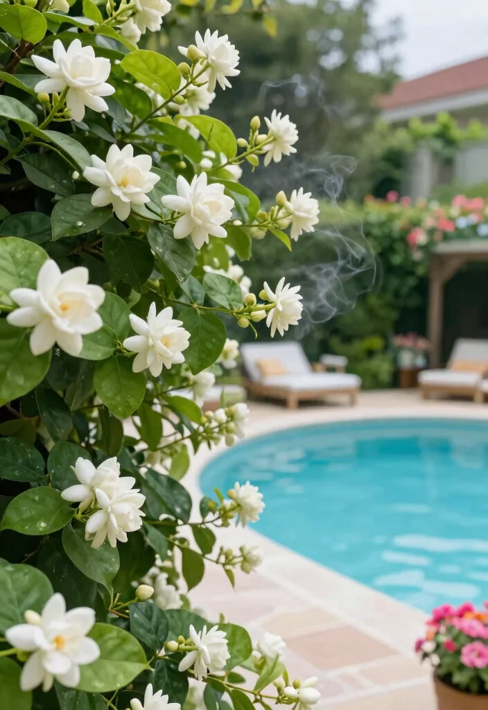 14 Poolside Landscaping Ideas for Shade, Safety, and Easy Care Beauty - 9. Plant Fragrant Shrubs 1